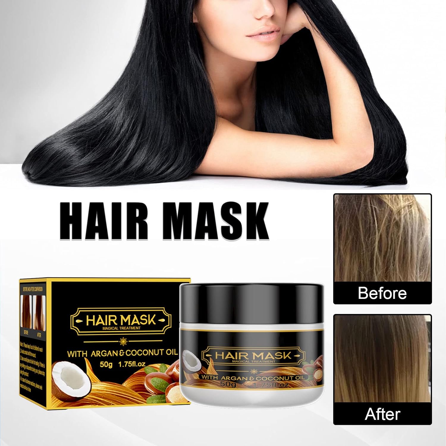 ArganGlow Hair Mask™ | Ervaar zijdezacht en gehydrateerd haar met dit diep conditionerende wonder!