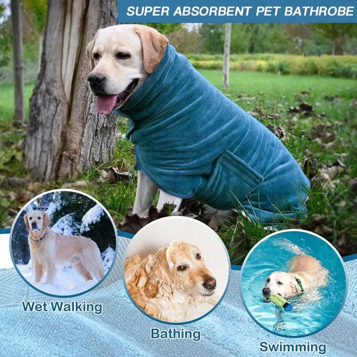 Super Absorbent Pet Bathrobe | Droogt uw hond in enkele minuten